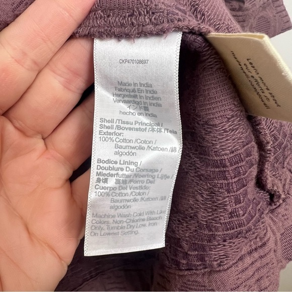 Madewell Floral Quilted Puff-Sleeve Mini Dress in Fig Purple Size Small NWT - Picture 8 of 14